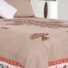 2 Brown/Beige Printed and Appliqued Cotton Bed Cover