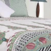 Sage Green Printed and Embroidered Cotton Bed Cover