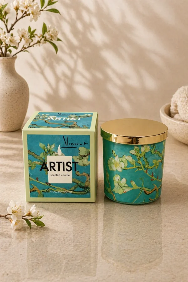 Artist Series Soy Scented Candle – Wild Roses & Almond Blossom (Van Gogh Inspired, 200g) Regular price