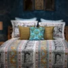 White Printed Cotton Bed Cover Set