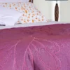 Light Pink Printed and Embroidered Cotton Quilt