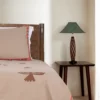 3 Brown/Beige Printed and Appliqued Cotton Bed Cover