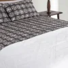 3 Purple Embroidered Cotton Quilt
